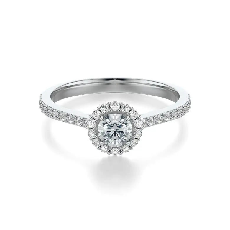 Pierścionek z białego złota z diamentami